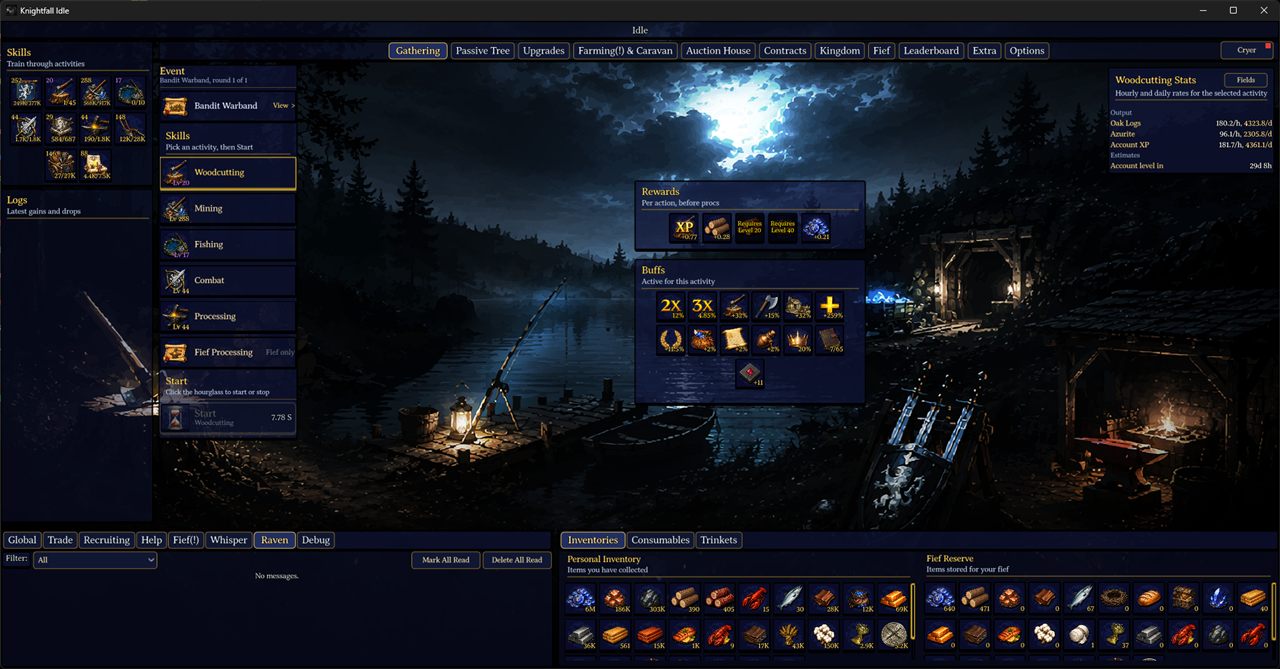 Gathering in Knightfall Idle